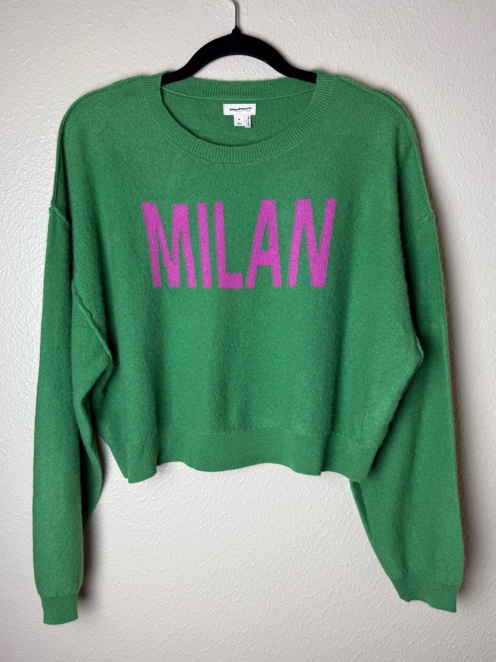 Pilcro The Alani Cropped Cashmere Crew-Neck Printed Sweater - Picture 3 of 7